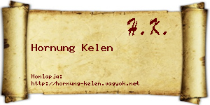 Hornung Kelen névjegykártya
